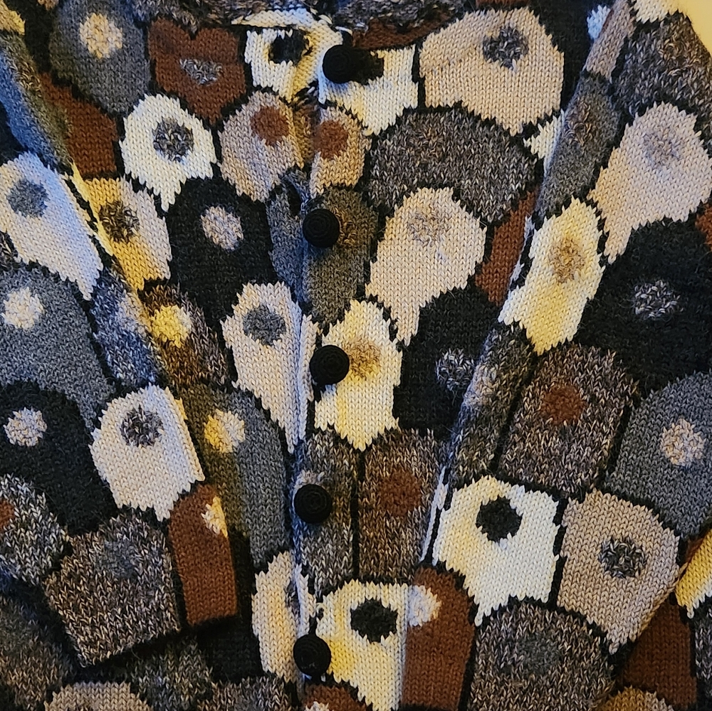 J. McLaughlin Brown, Black, Cream & Gray Patterned Women's Sweater